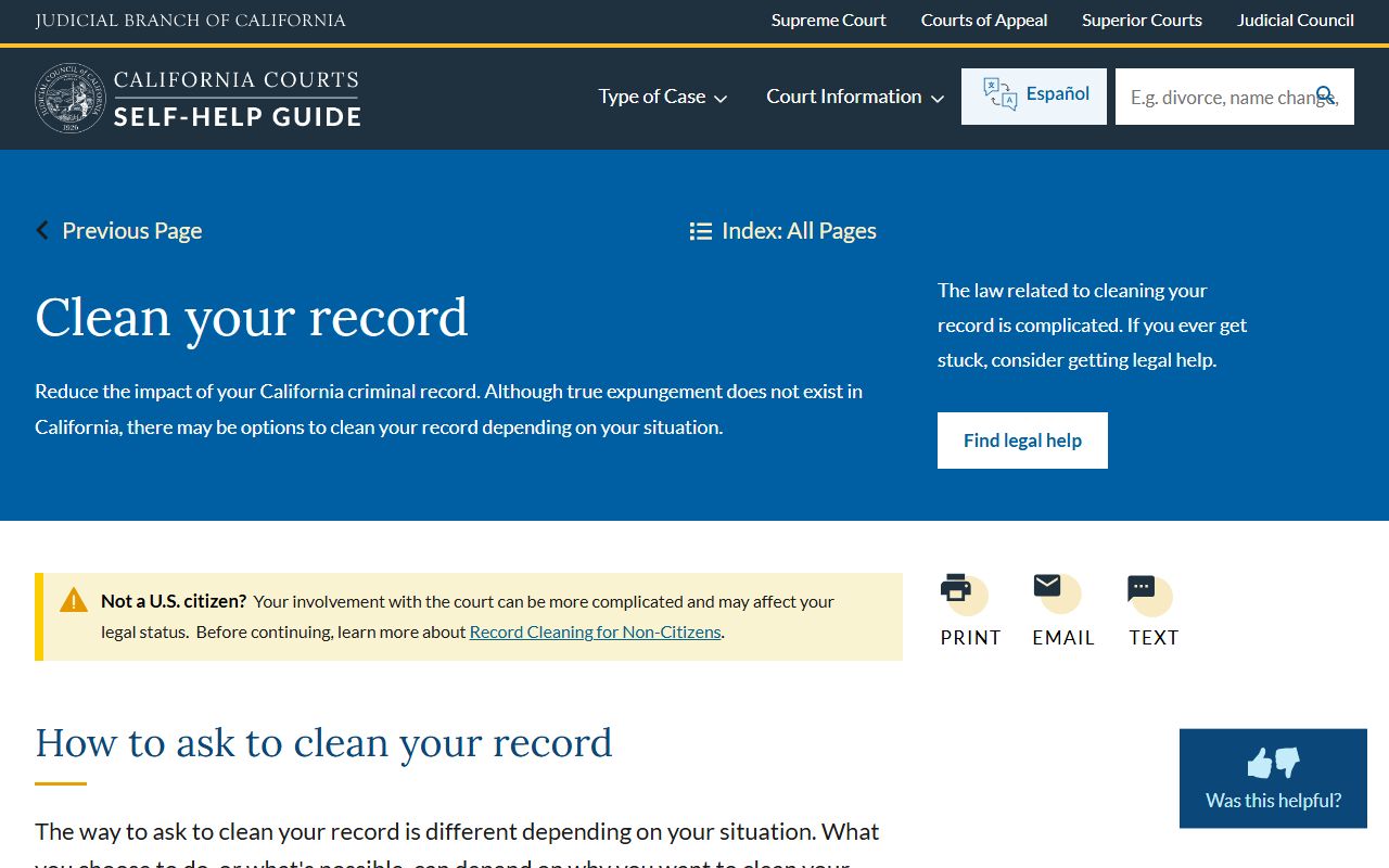 Stanislaus County arrest records California clean your record self-help