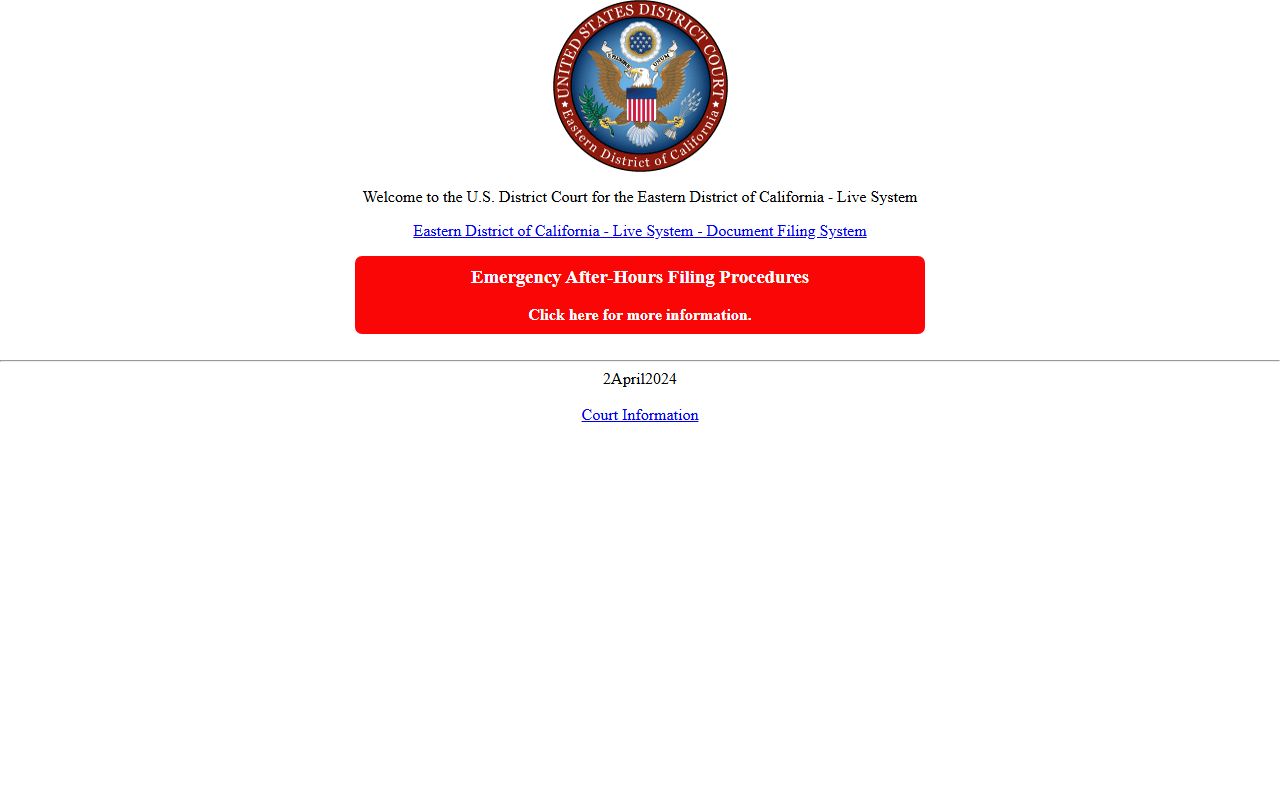 Stanislaus County federal court dockets Eastern District CM/ECF system