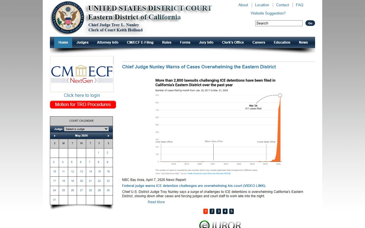 Stanislaus County federal court records U.S. District Court Eastern District of California