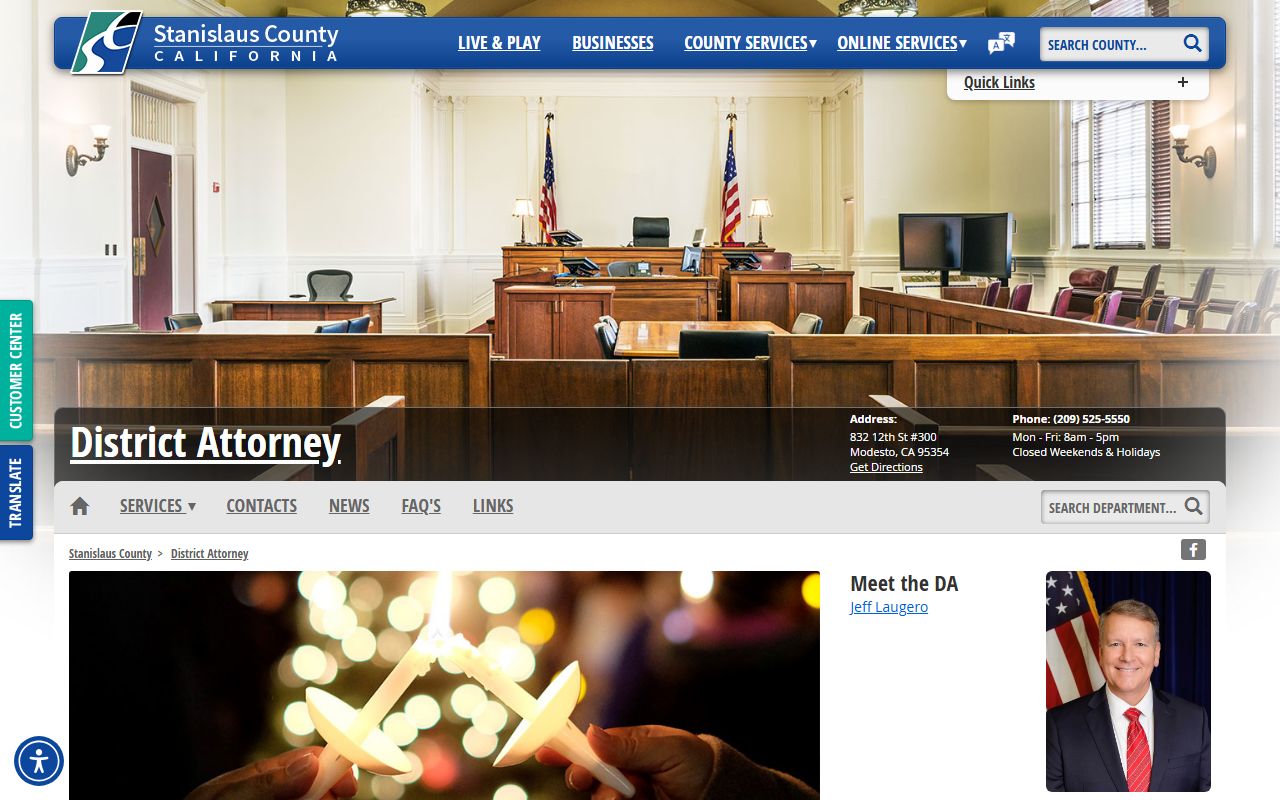 Stanislaus County arrest records District Attorney prosecution office