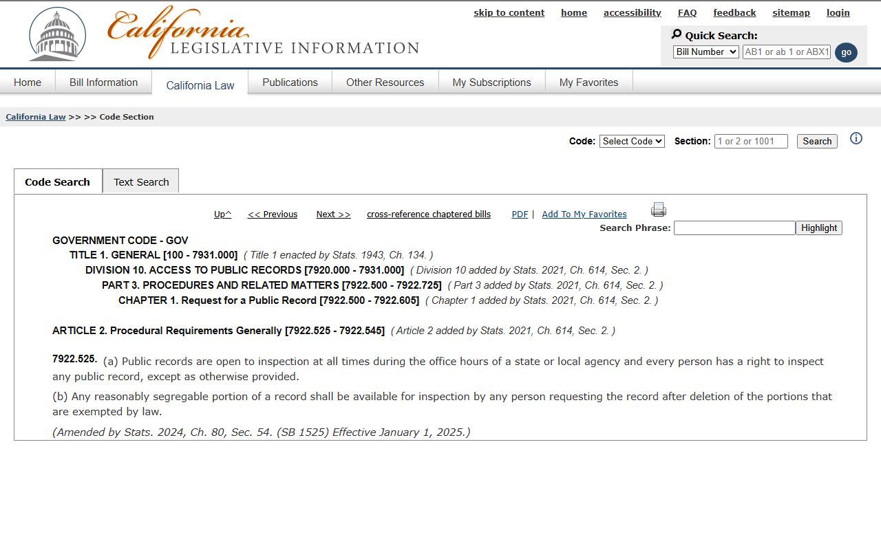 Stanislaus County public records CPRA law-enforcement records statute